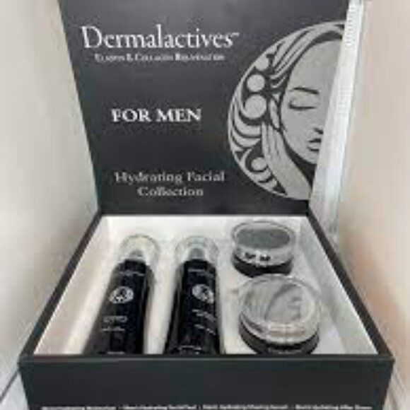DERMALACTIVES FOR MEN HYDRATING FACIAL COLLECTION-SHAVE+AFTERSHAVE+PEEL+MOISTURE - Picture 1 of 7